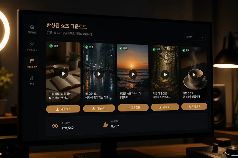 완성된 쇼츠 다운로드