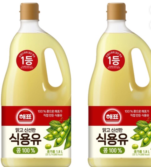 38. 사조 해표 콩기름 식용유, 1.8L, 2개